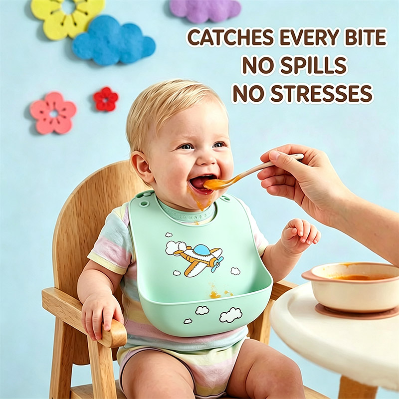 Easy Baby Food - Силиконовый нагрудник для кормления малышей, водонепроницаемый